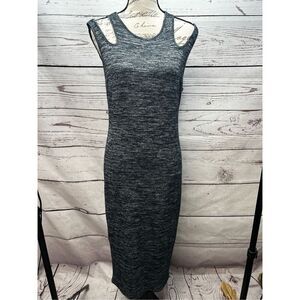 Philosophy Apparel Gray Sleeveless‎ Cut Out Shoulder Knit Midi Dress